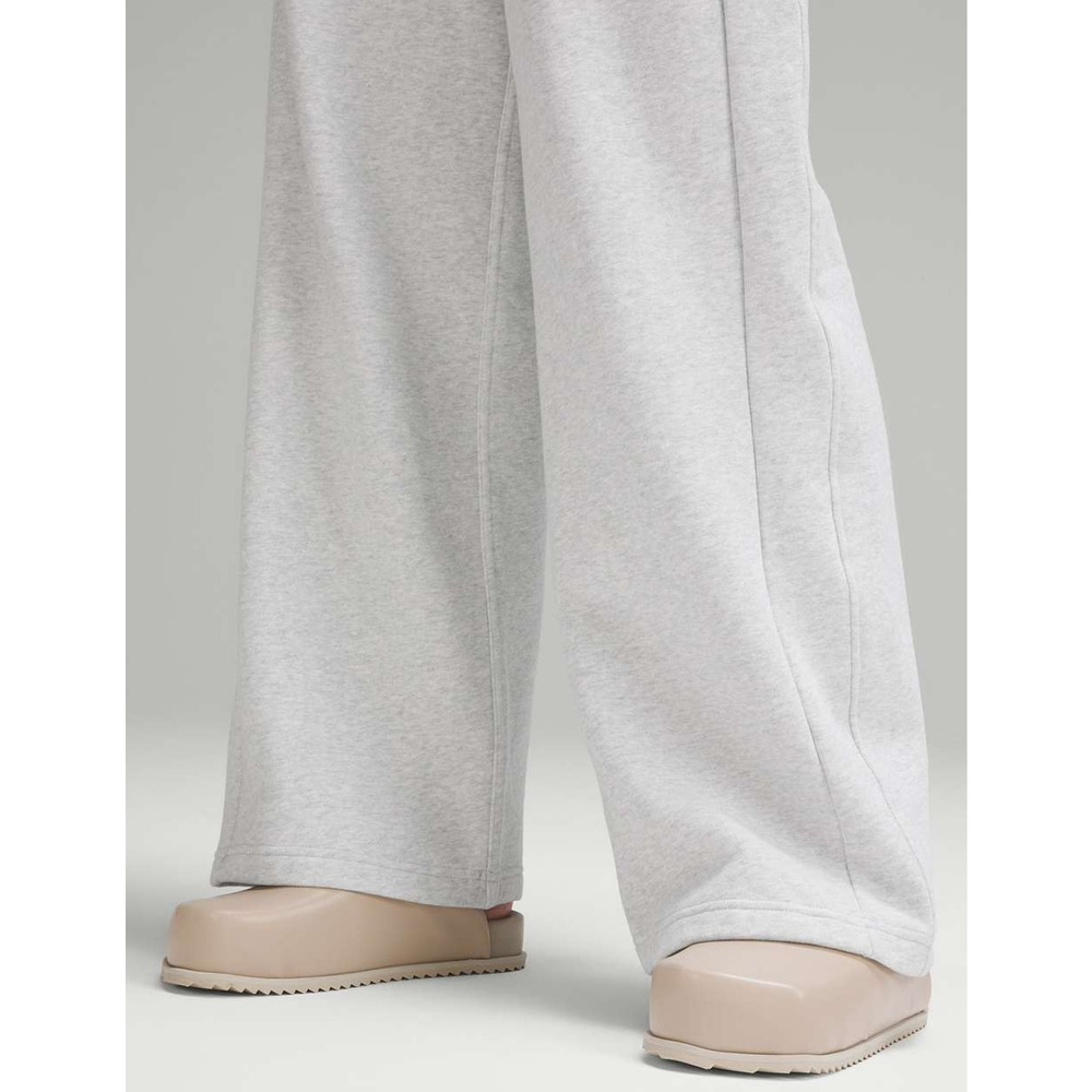 Lululemon Scuba Mid-Rise Wide-Leg Pant Full Length Heathered Light Gray Size 14 - Picture 7 of 14